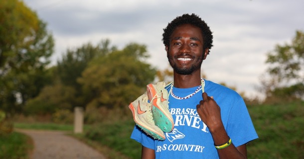 Originally from Sudan, Nick Abdalla is a standout runner on the UNK track and cross country teams. (Photo by Erika Pritchard, UNK Communications)