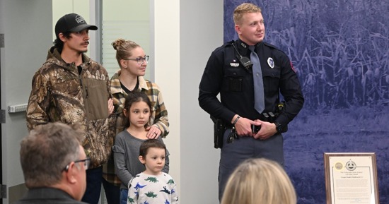 NSP Presents Life Saver Award to Trooper Braden Heidbrink