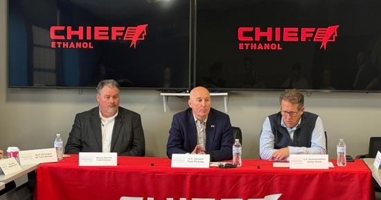 RRN/ Left, Wayne Garrett of Chief Ethanol. Senator Pete Ricketts and Congressman Adrian Smith.