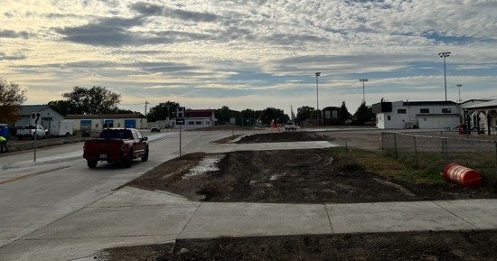 Roundabout partially open in Hastings.